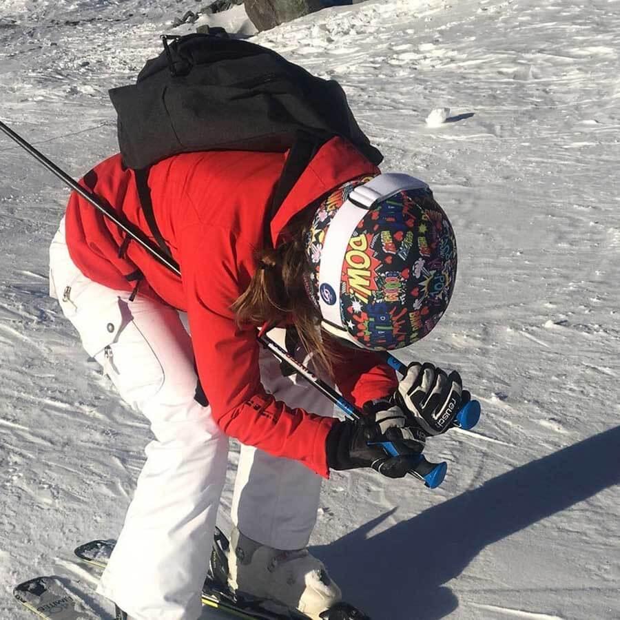 Elastische Rand Lycra Hoes COOLCASC Helmhoes Boze Heer - Voor Ski, Fiets, Skate Helm Helm Cover één Maat