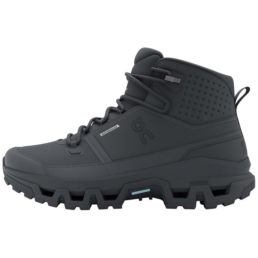 On Cloudrock Mid Men's Waterproof Sneaker, Hunter/Black, 44.5 EU / UK 9