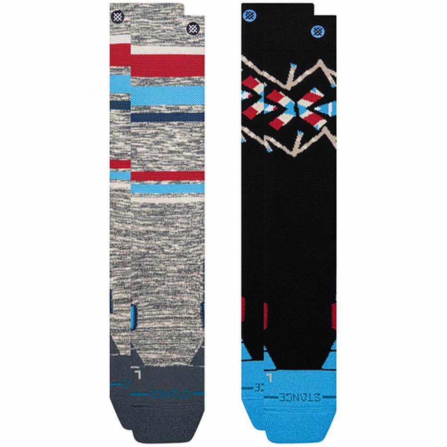 Stance Stripe Up Mid Poly Snow 2 Pack Snowboard Socks