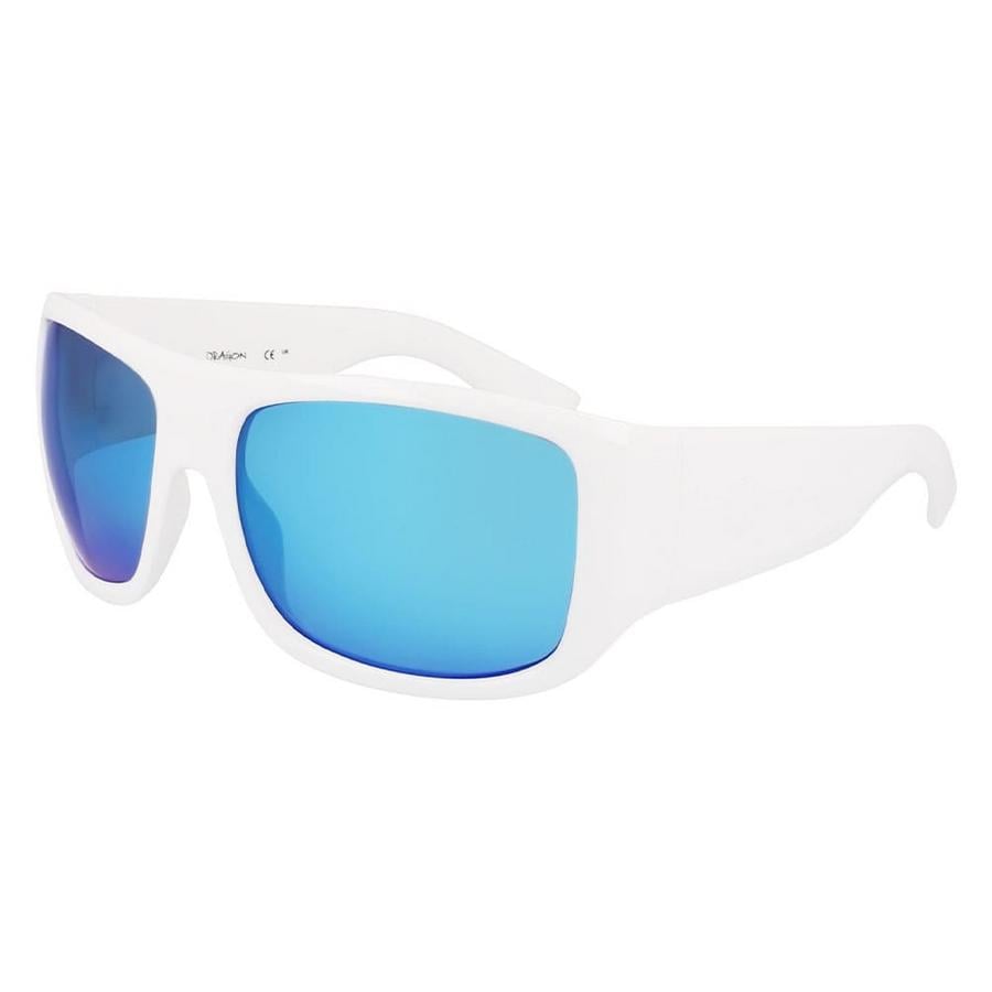 Shiny White Frame Polarized Lumalens Blue Ionized Lens