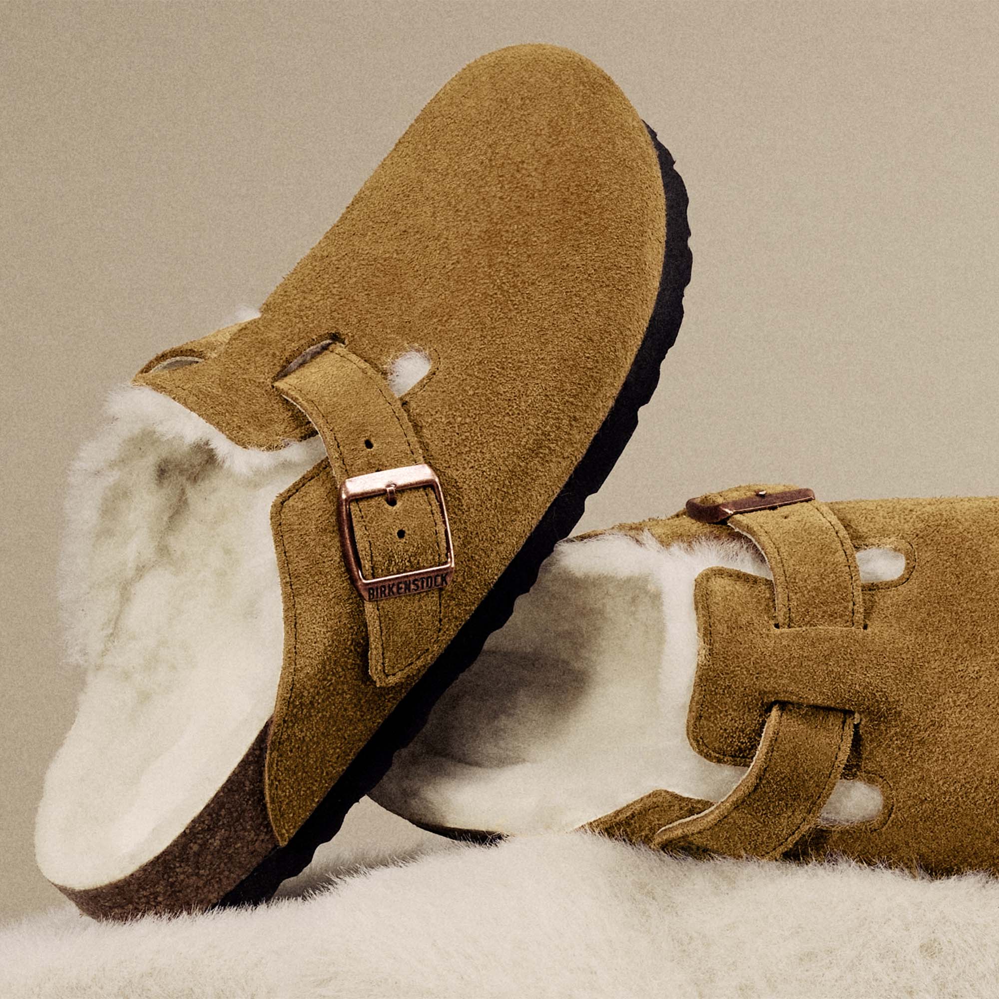 Birkenstock Boston Shearling Suede Women's Slippers