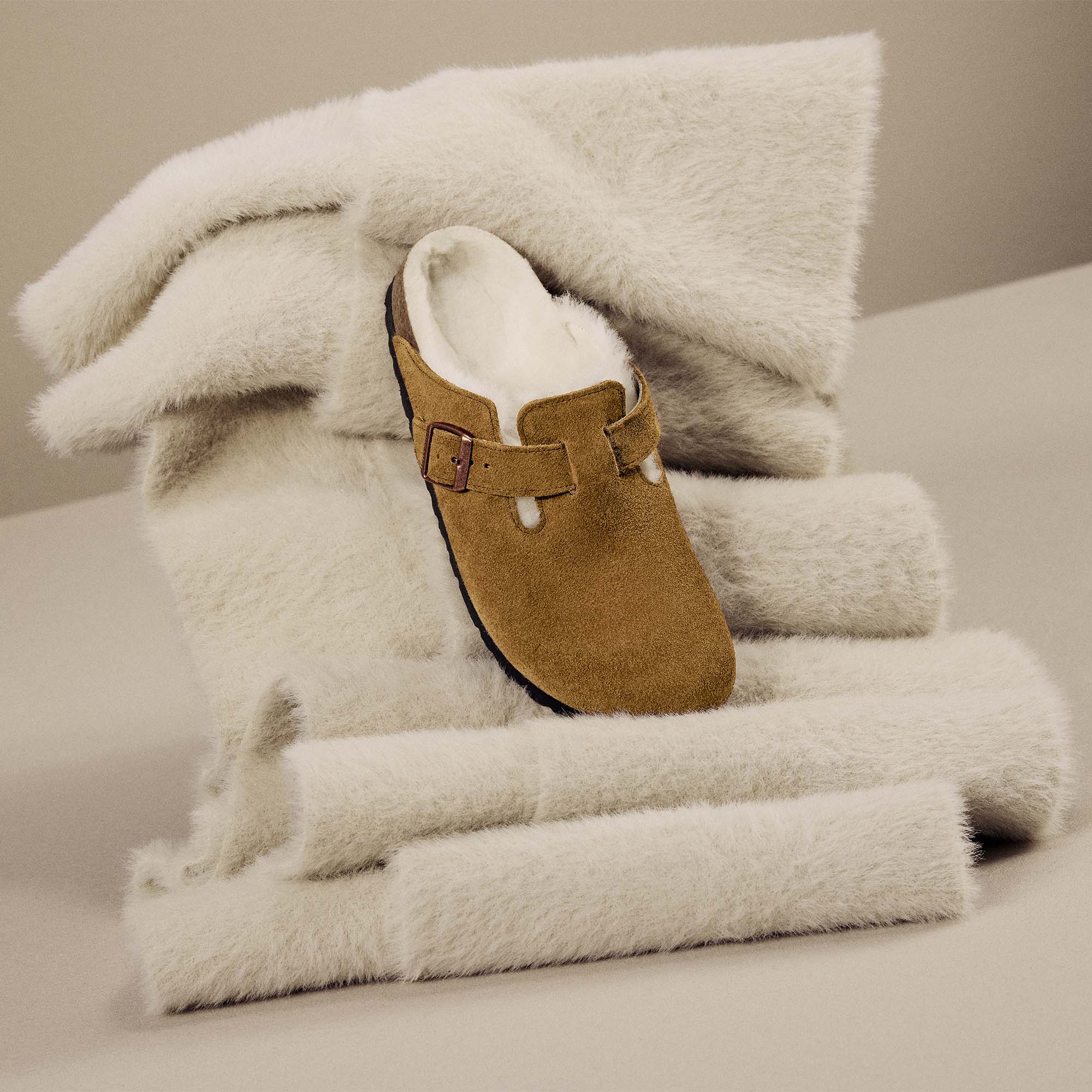 Birkenstock Boston Shearling Suede Women's Slippers