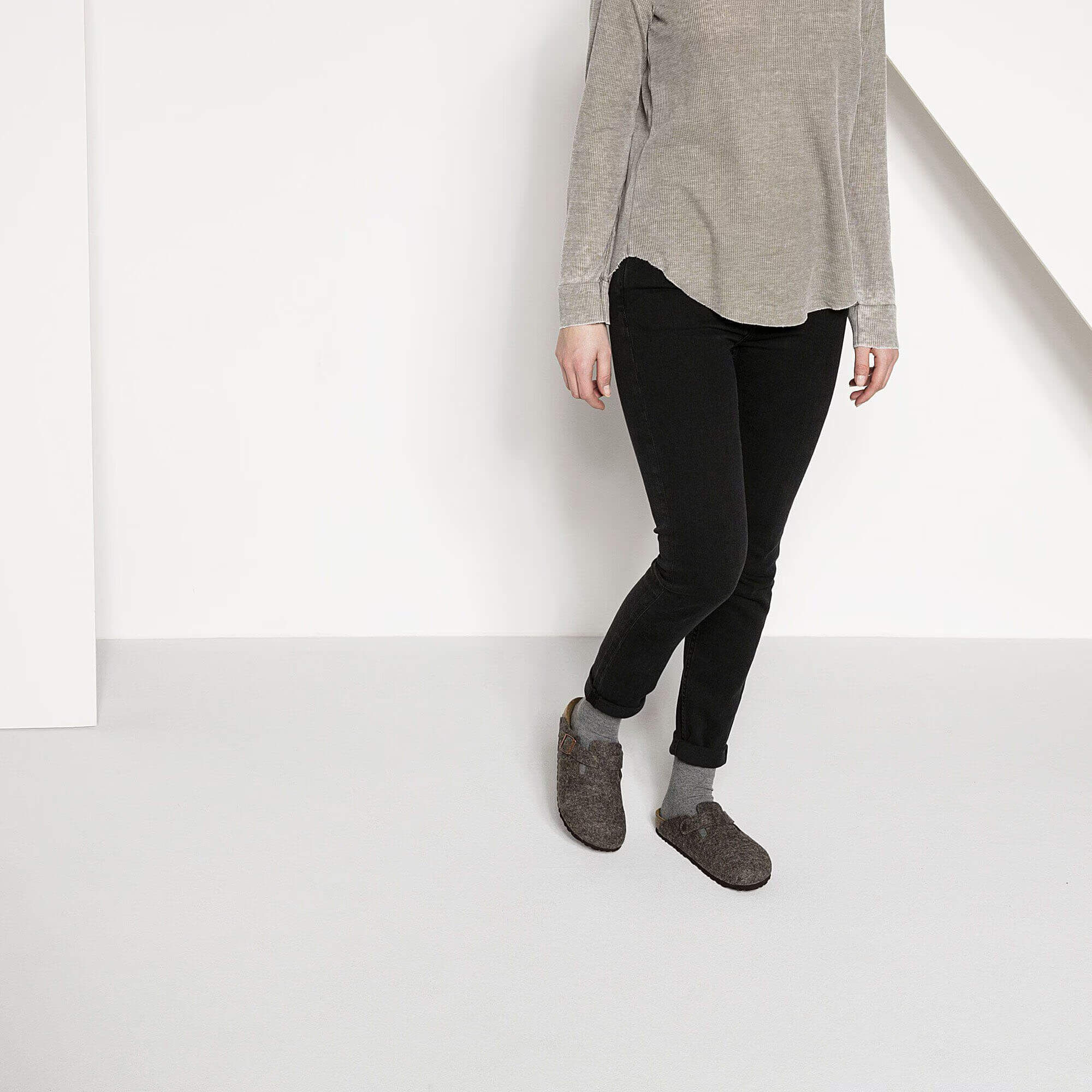 Birkenstock Boston Wool Narrow Fit Women's Mules