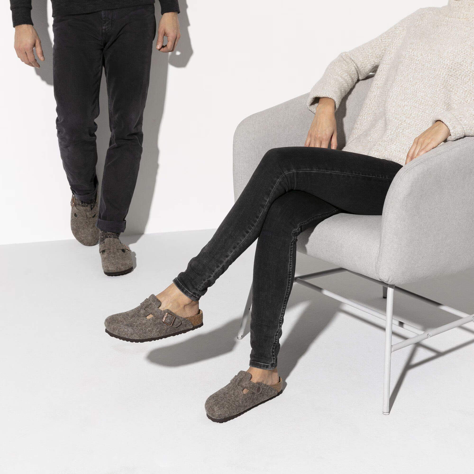 Birkenstock Boston Wool Narrow Fit Women's Mules