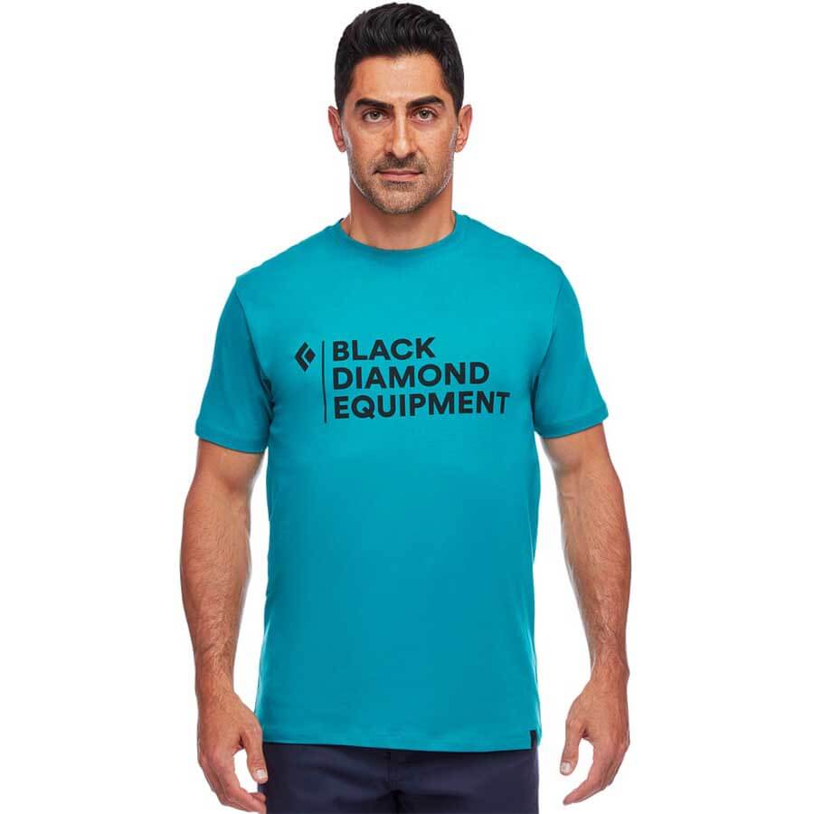 Black Diamond Stacked Logo Tee Crew Neck Cotton T-shirt