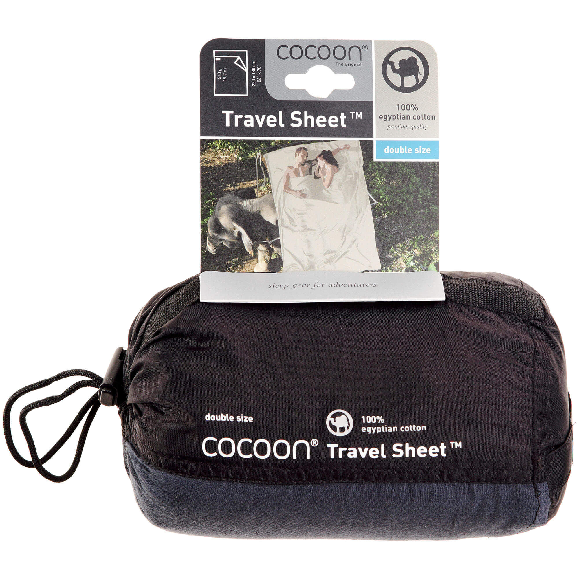 Cocoon TravelSheet Egyptian Cotton Double Sleeping Bag Liner