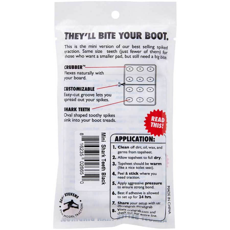 Crab Grab Mini Shark Teeth Snowboard Stomp Pad