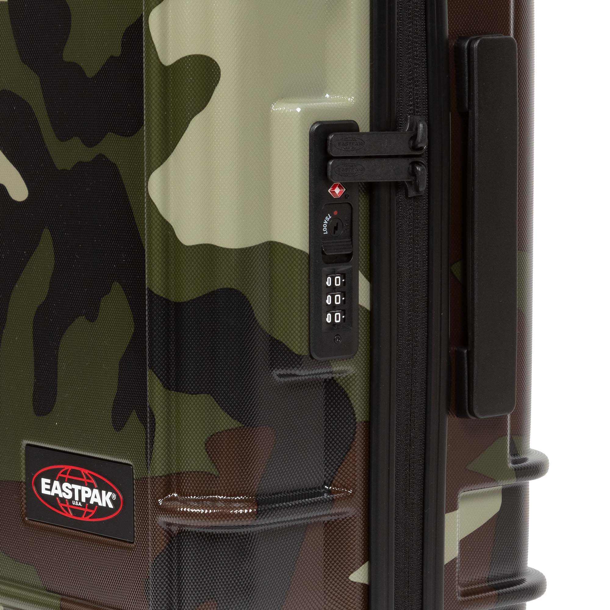 Maleta De Cabina Rígida Eastpak Resist'r - 55x35x20 Cm, 28L, Ruedas 360°, Color Camuflaje, Con Candado TSA