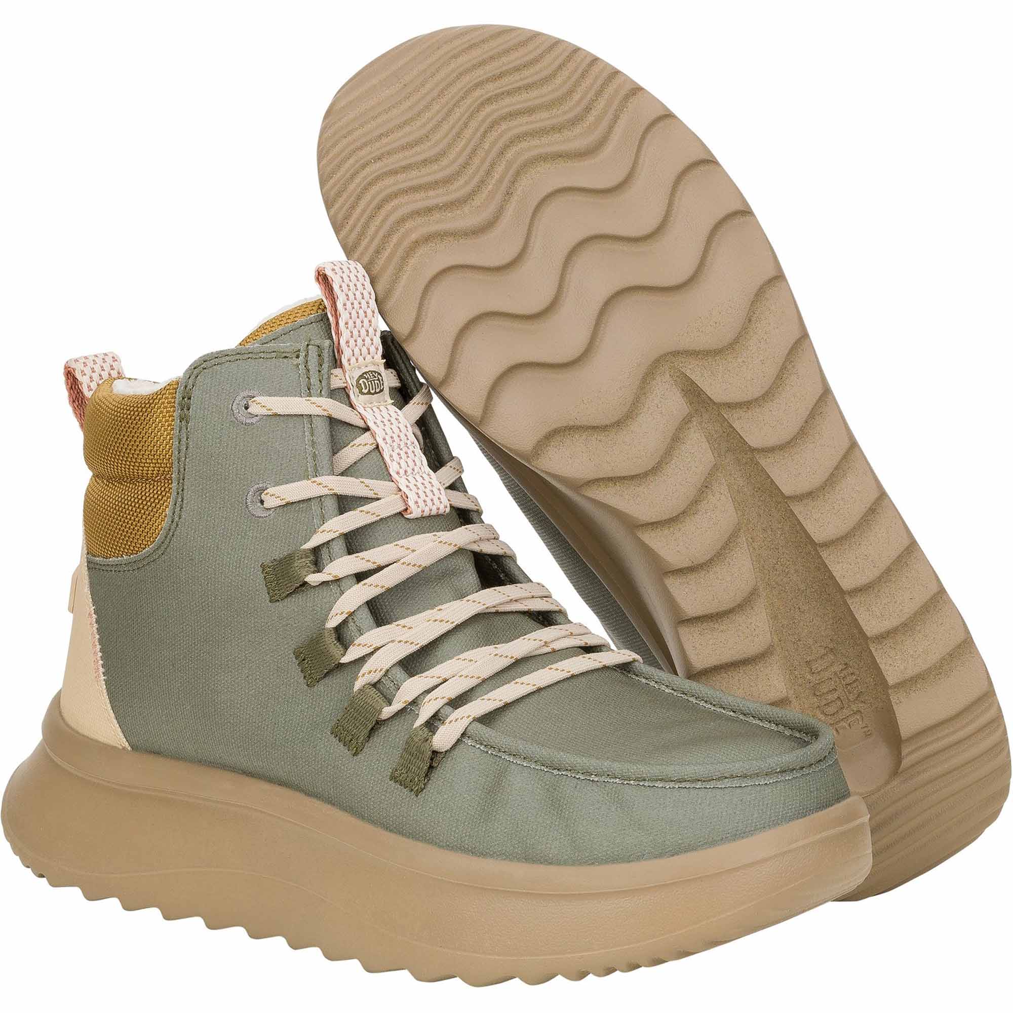 HEYDUDE Wendy Apres Coated Twill Women's Mid-Top Trainers