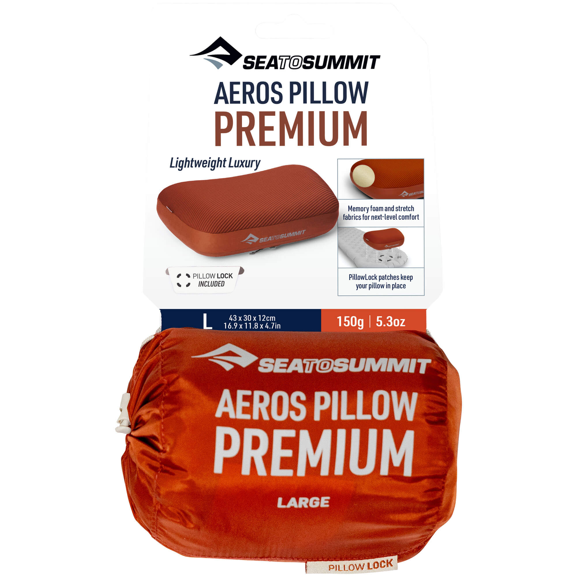 Sea to Summit Aeros Premium Inflatable Camping Pillow Large