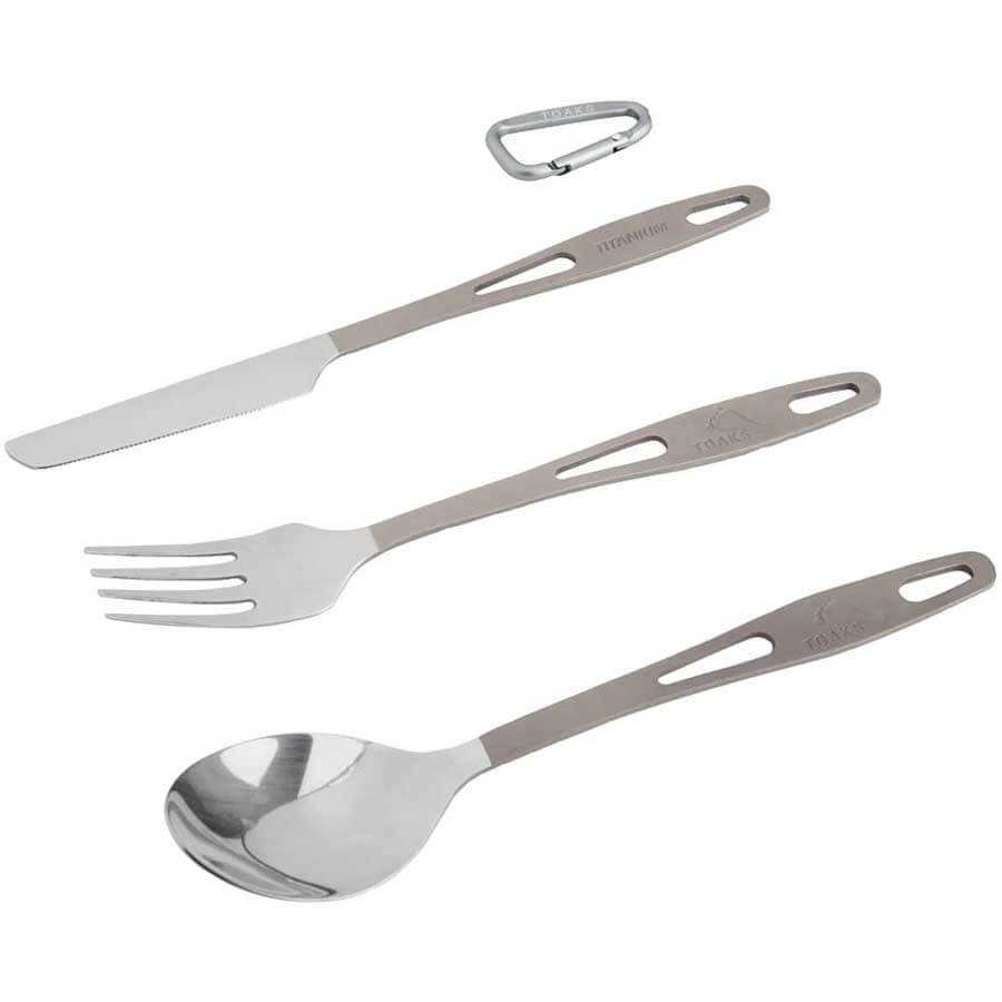 Toaks Titanium 3-Pieces Cutlery Set SLV-02 Ultralight Camping Utensils