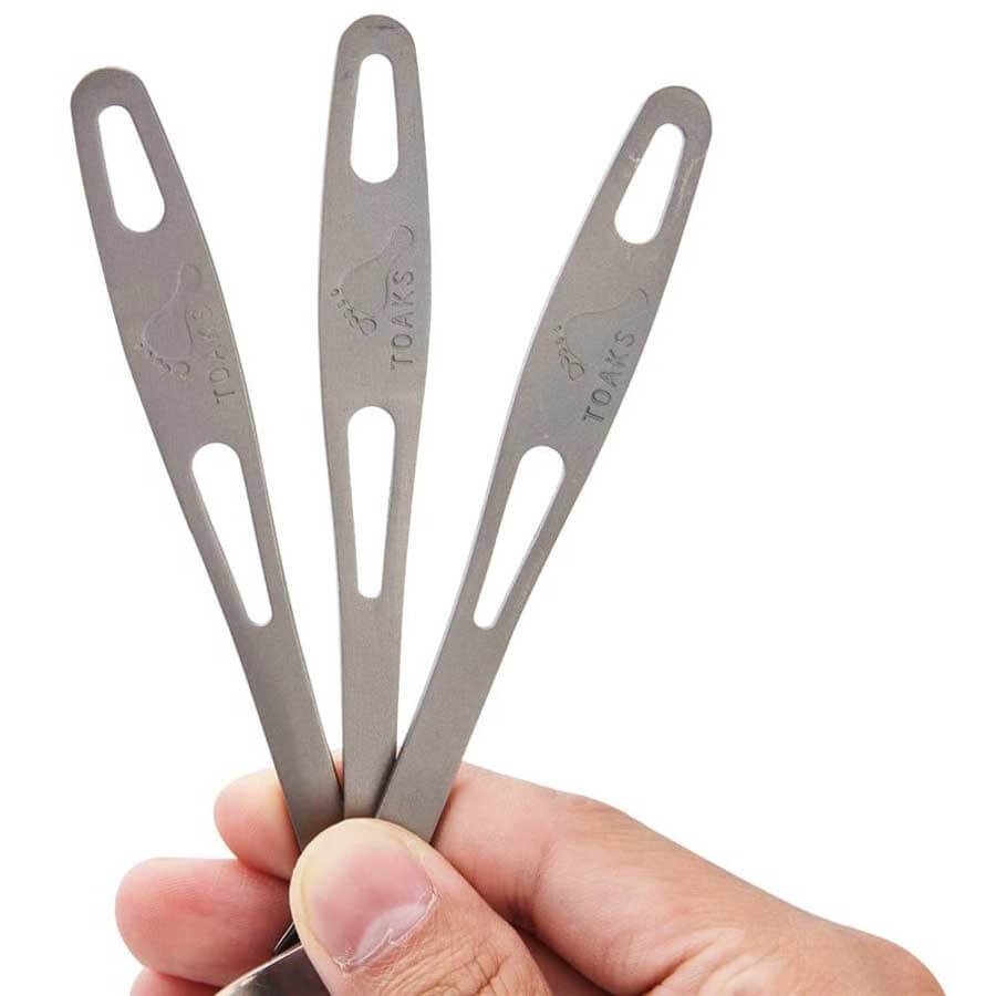 Toaks Titanium 3-Pieces Cutlery Set SLV-02 Ultralight Camping Utensils