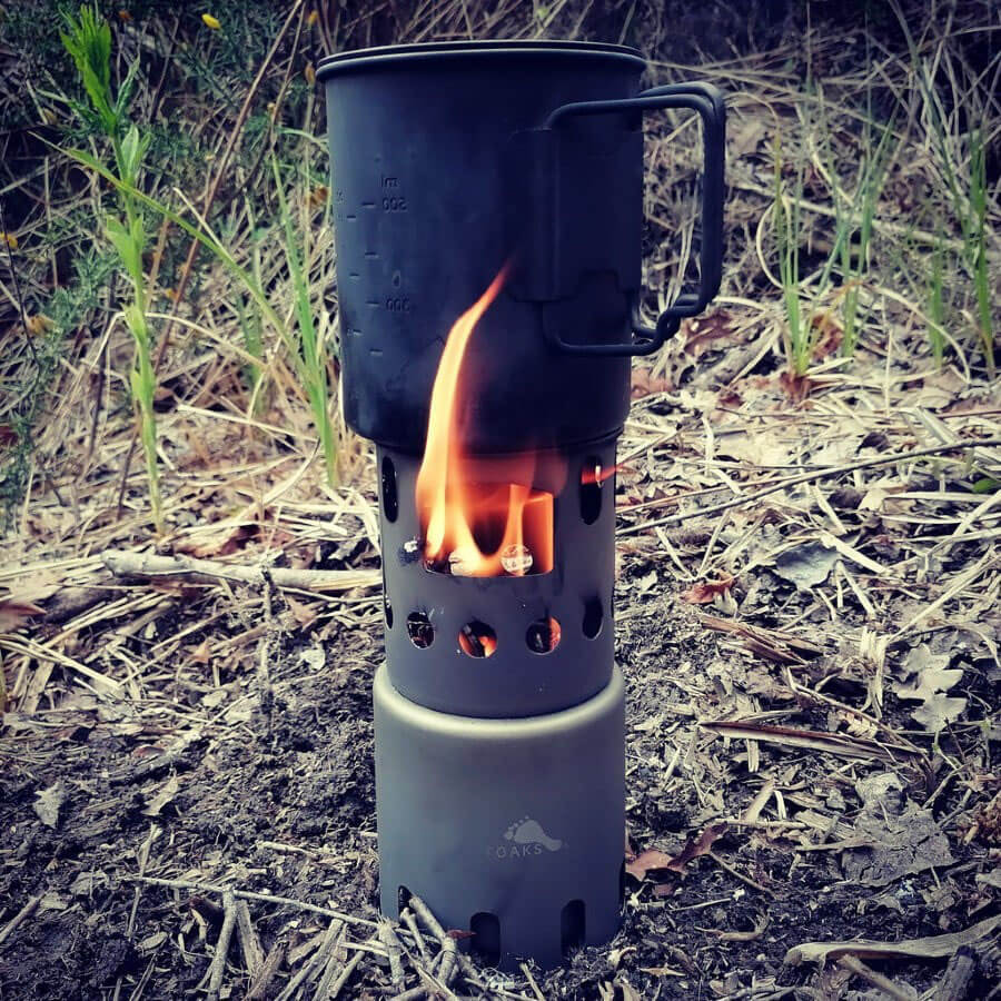 Toaks Titanium Backpacking Stove Ultralight Woodburner