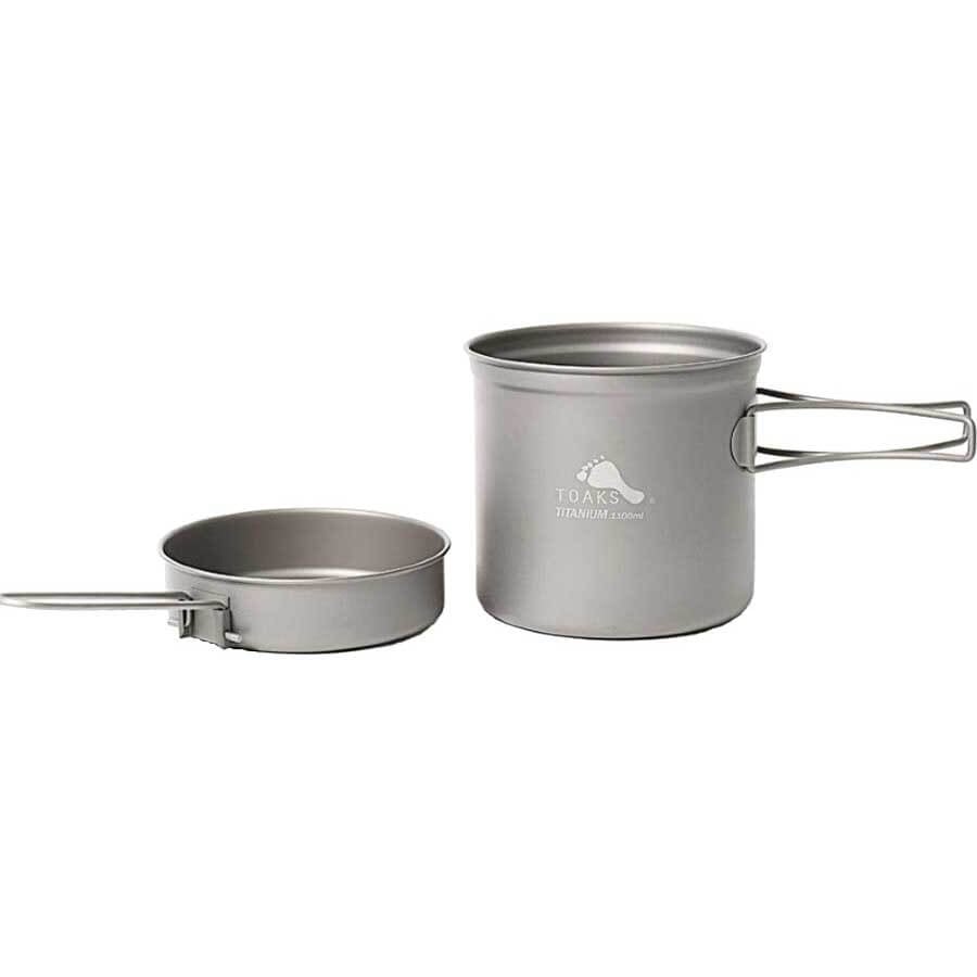 Toaks Titanium Pot With Pan CKW-1100 Ultralight Camping Cookware