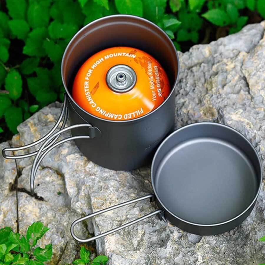 Toaks Titanium Pot With Pan CKW-1100 Ultralight Camping Cookware