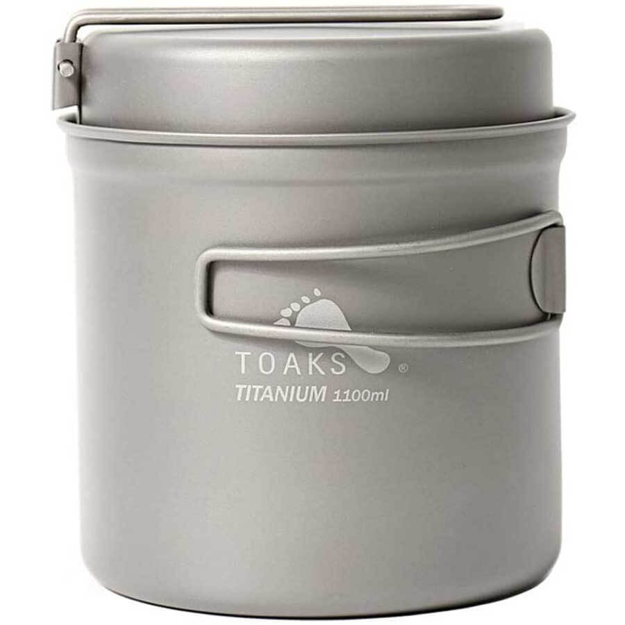 Toaks Titanium Pot With Pan CKW-1100 Ultralight Camping Cookware