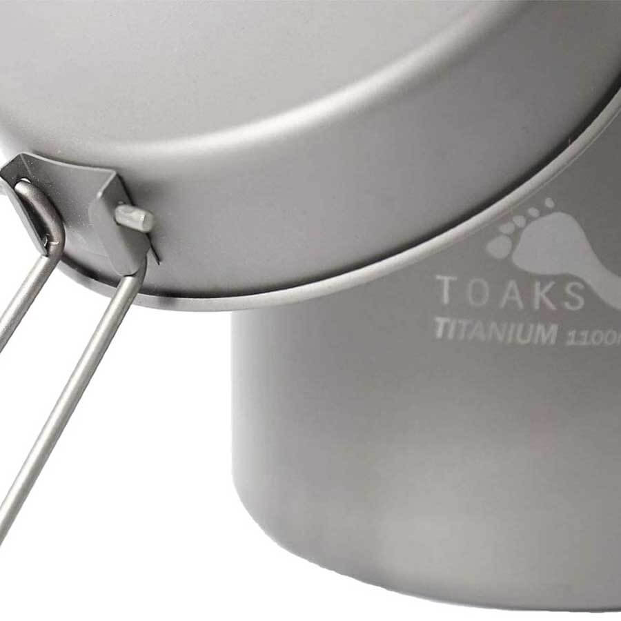 Toaks Titanium Pot With Pan CKW-1100 Ultralight Camping Cookware