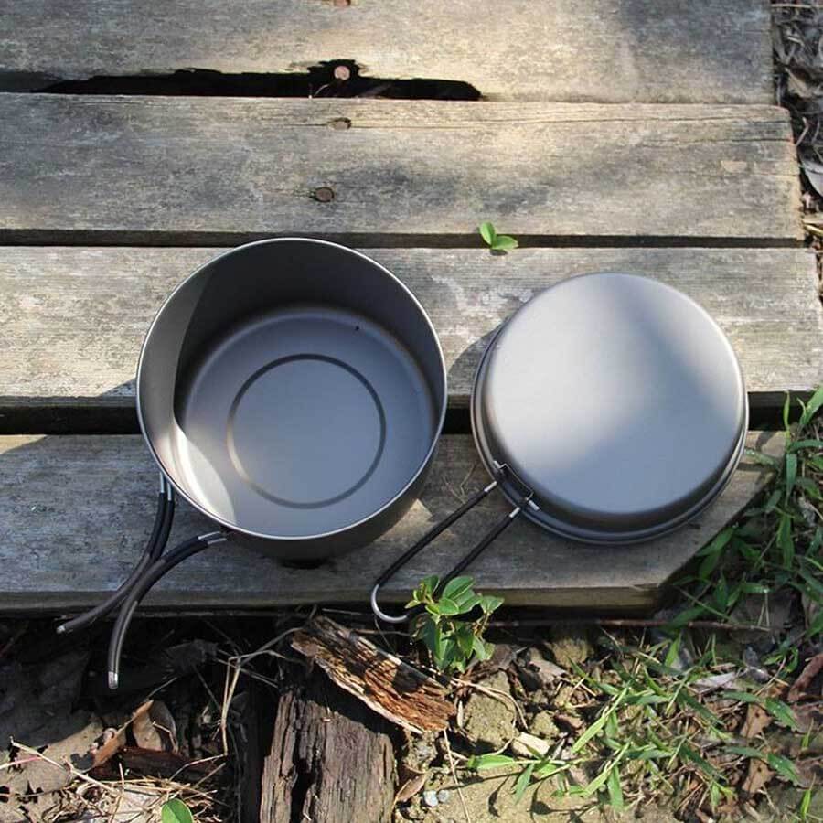 Toaks Titanium Pot With Pan CKW-1600 Ultralight Camping Cookware