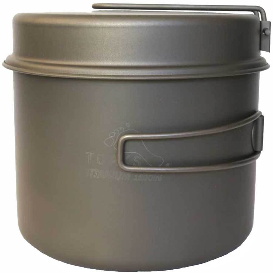 Toaks Titanium Pot With Pan CKW-1600 Ultralight Camping Cookware