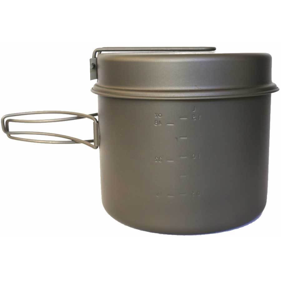 Toaks Titanium Pot With Pan CKW-1600 Ultralight Camping Cookware