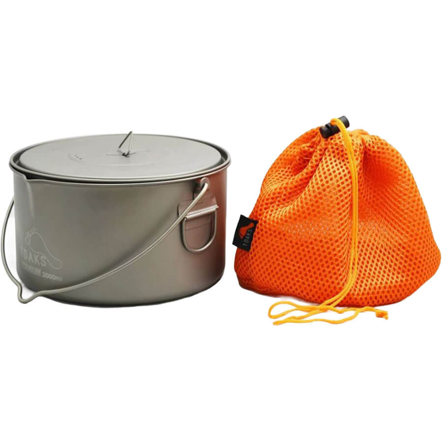 Toaks Titanium Pot + Bail Handle POT-2000-BH Ultralight Cookware