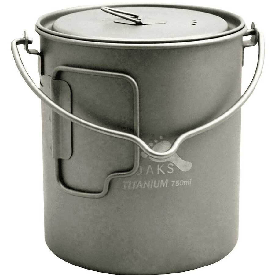 Toaks Titanium Pot with Bail Handle POT-750-BH Ultralight Camping Cookware