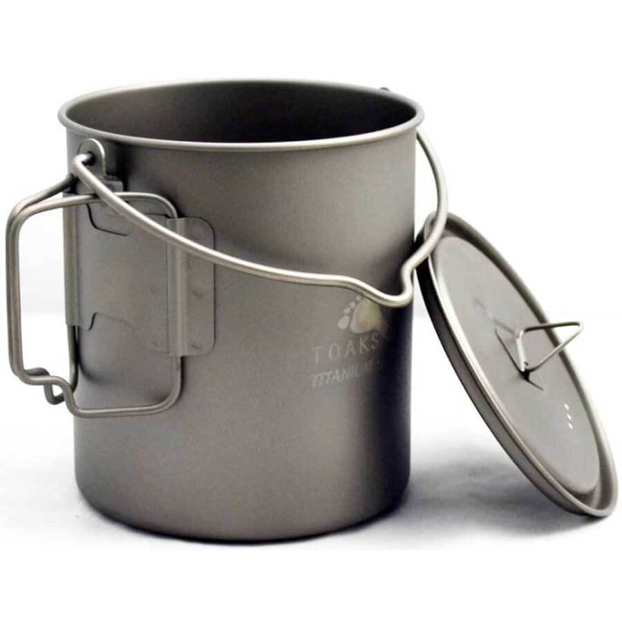 Toaks Titanium Pot with Bail Handle POT-750-BH Ultralight Camping Cookware