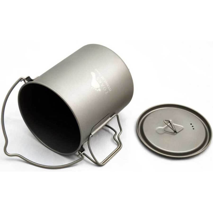 Toaks Titanium Pot with Bail Handle POT-750-BH Ultralight Camping Cookware