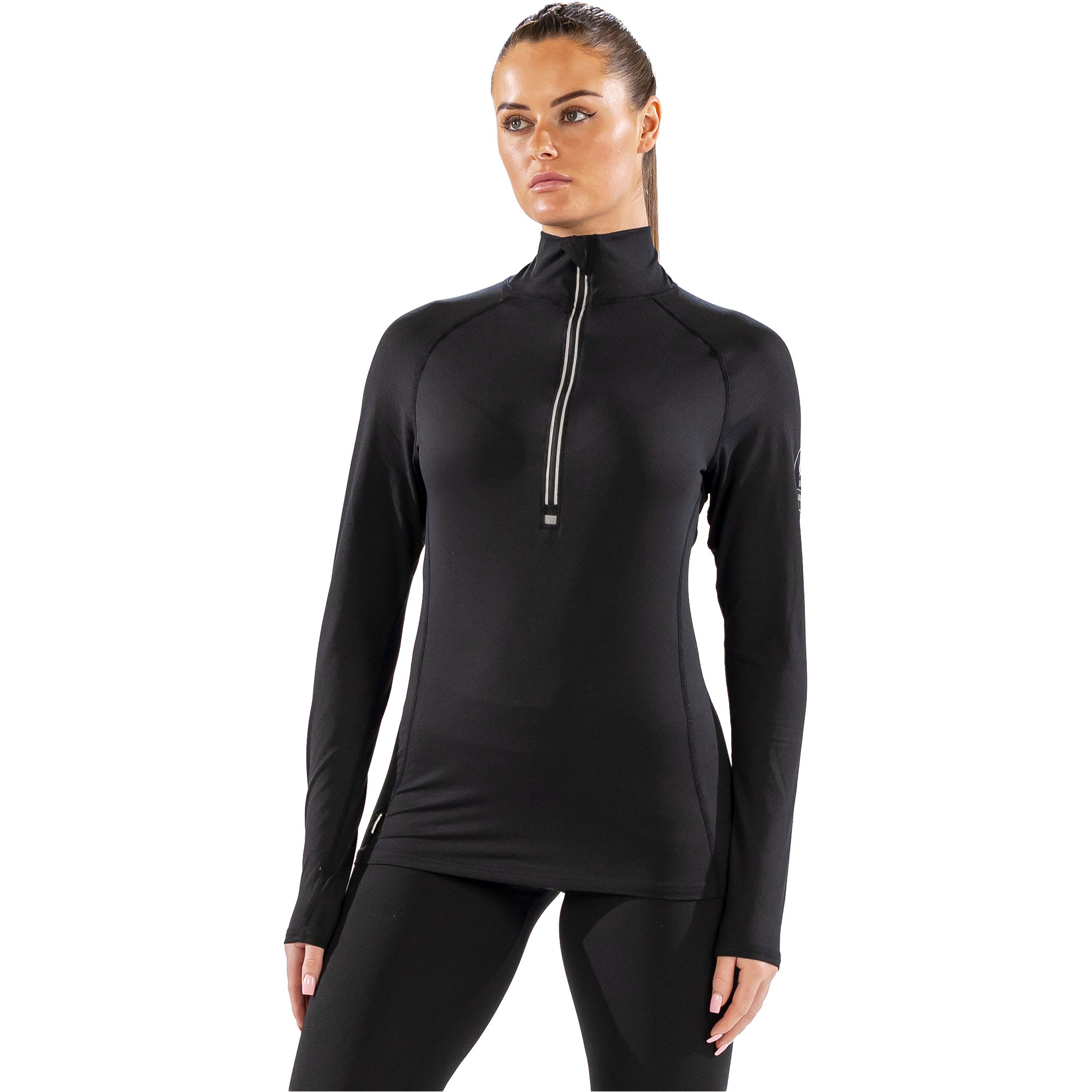 Womens Cozy Zip Neck Long Sleeved Base Layer Top