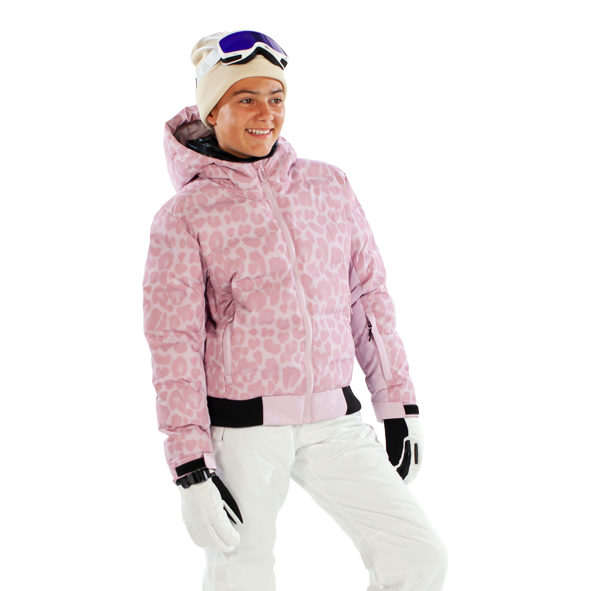 Surfanic Venice Leopard Girls Ski and Snowboarding Jacket