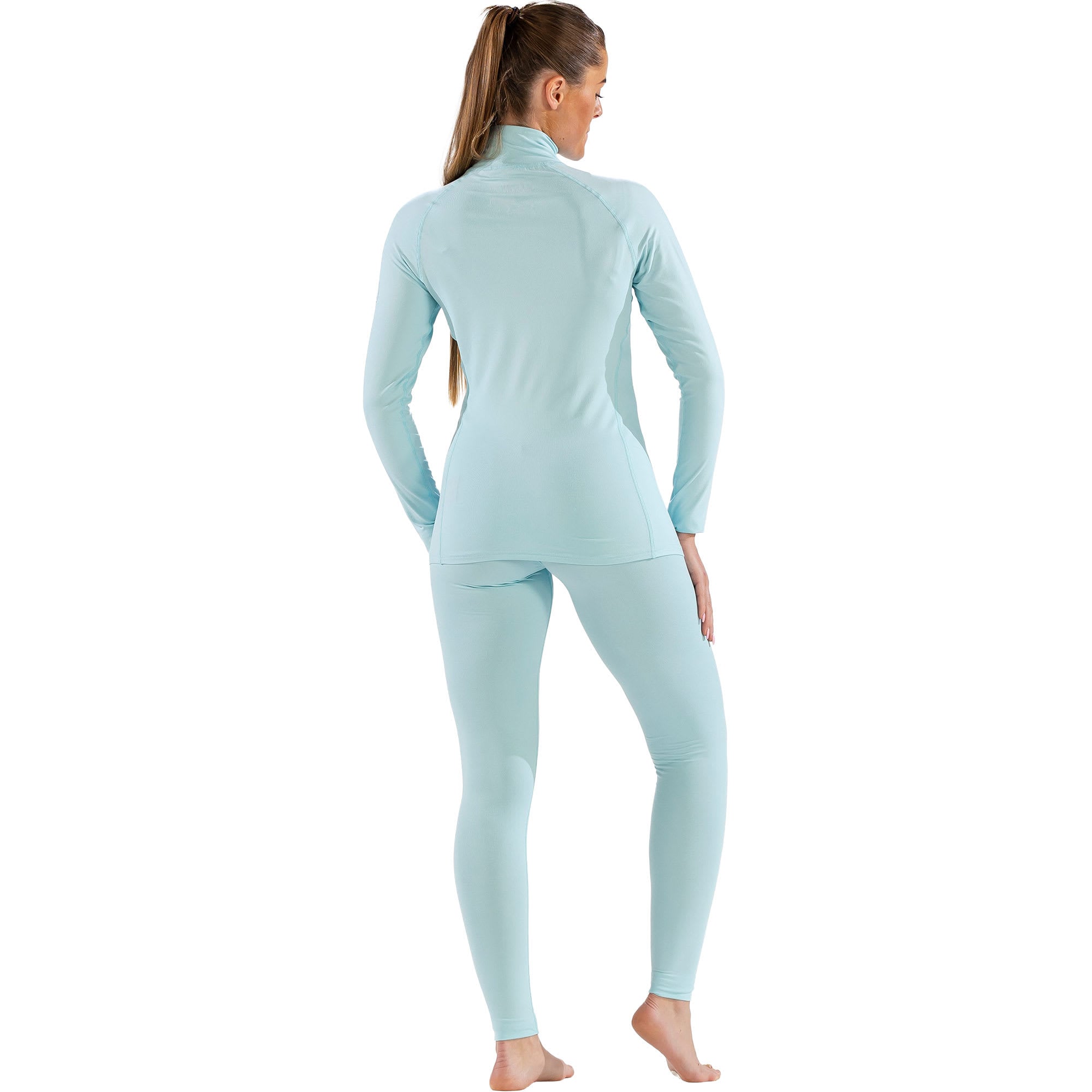 Womens Cozy Zip Neck Long Sleeved Base Layer Top