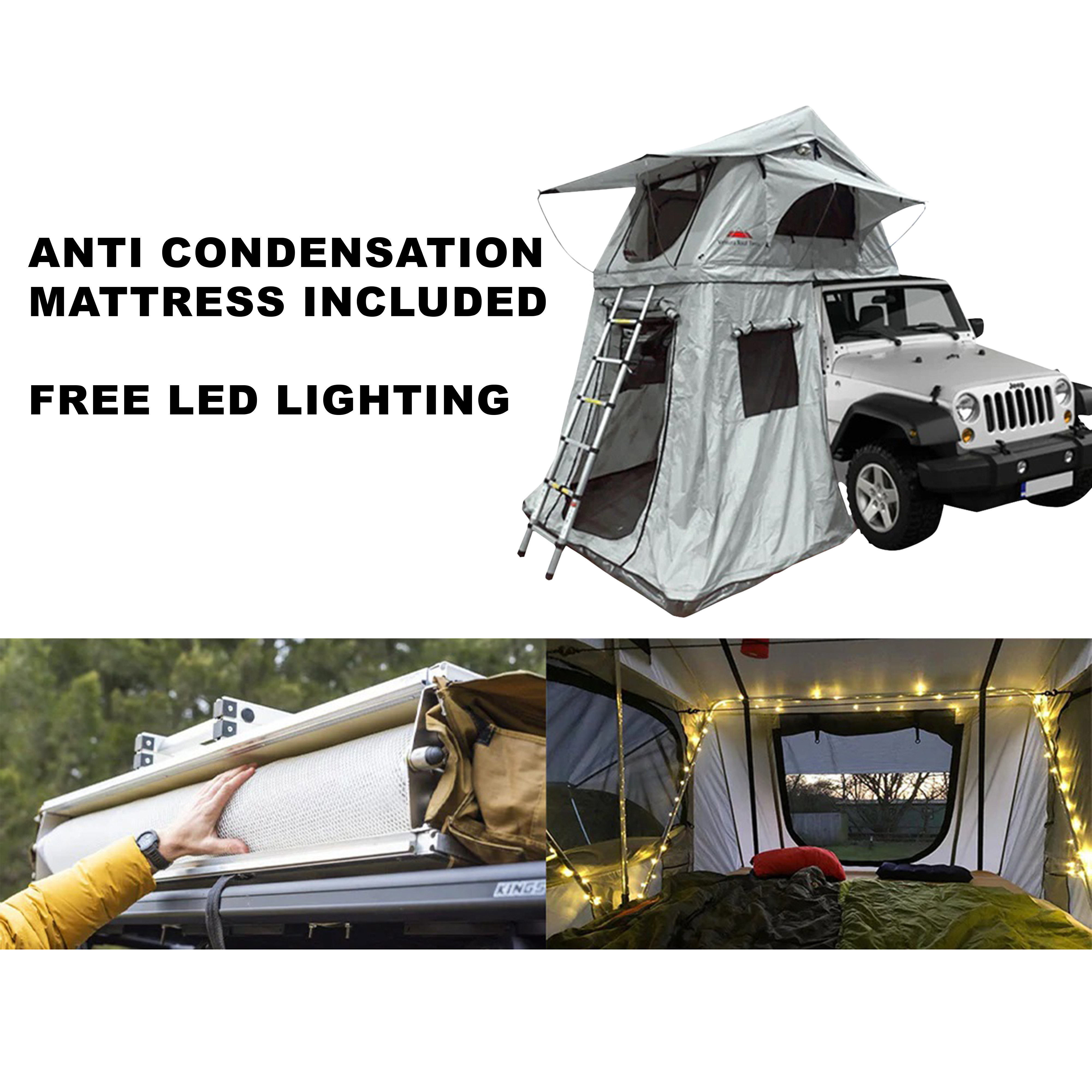 Ventura Deluxe 1.4 Roof Top Tent + Annex + Extra Mattress + LED Lights