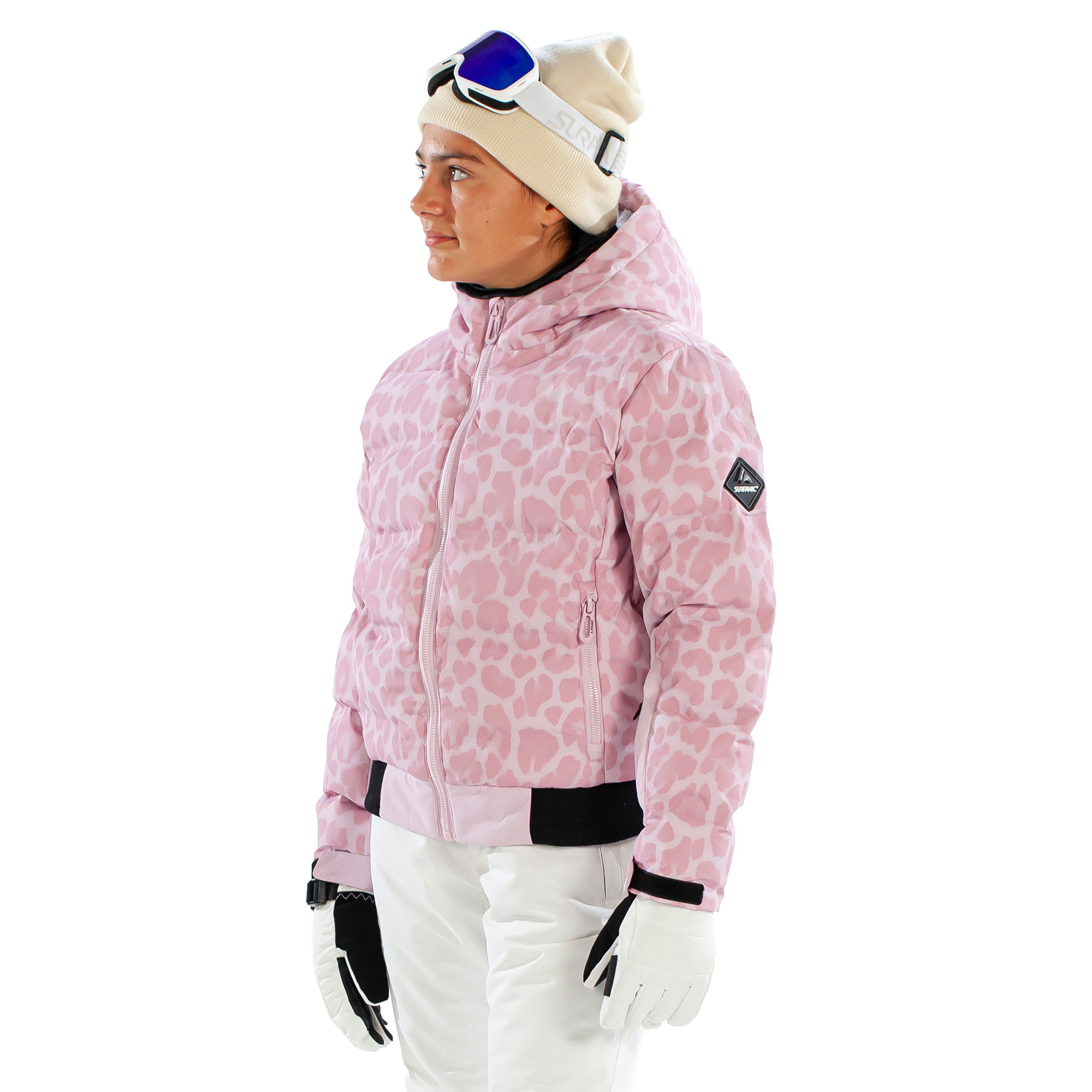 Surfanic Venice Leopard Girls Ski and Snowboarding Jacket