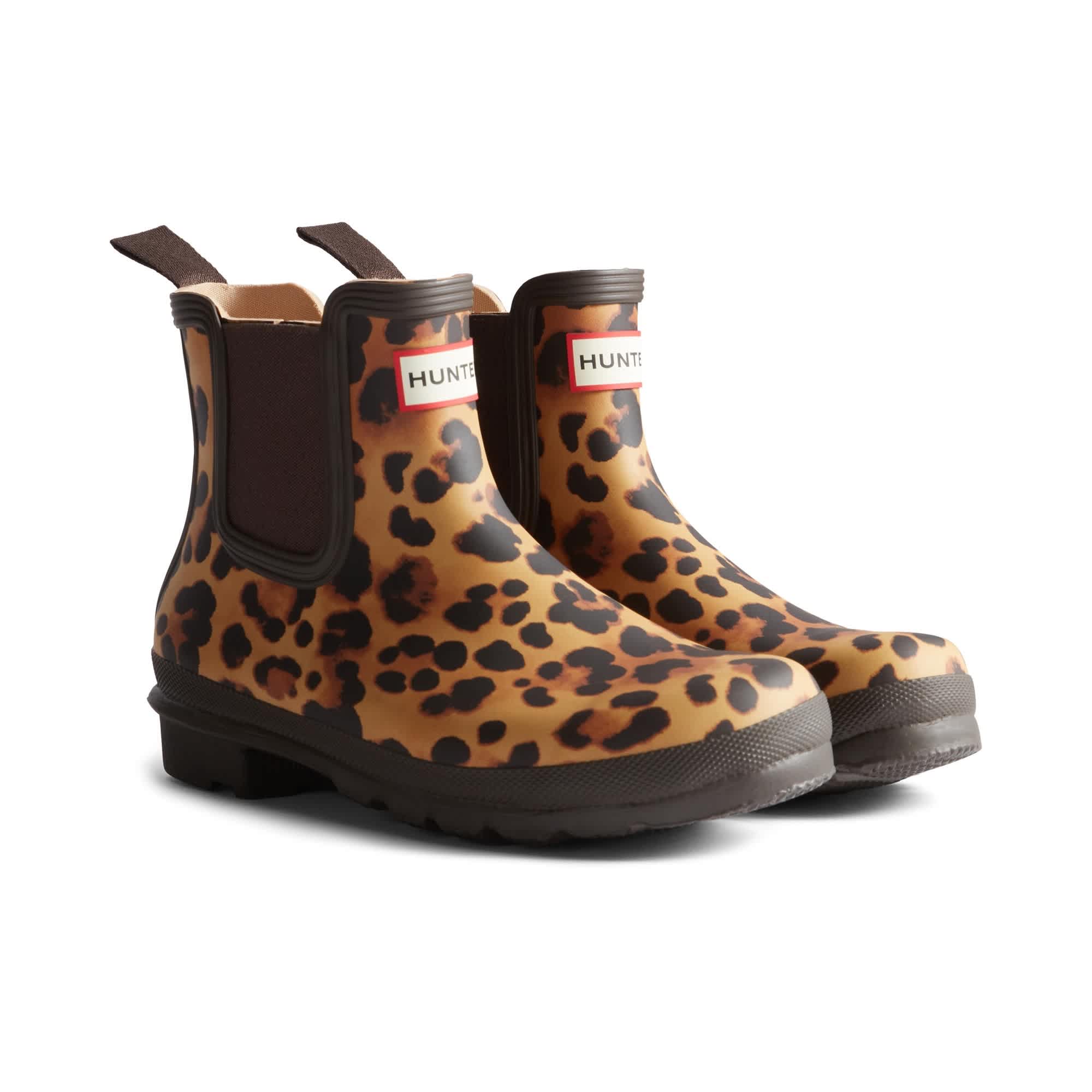 Hunter Original Chelsea Leopard Print Boot