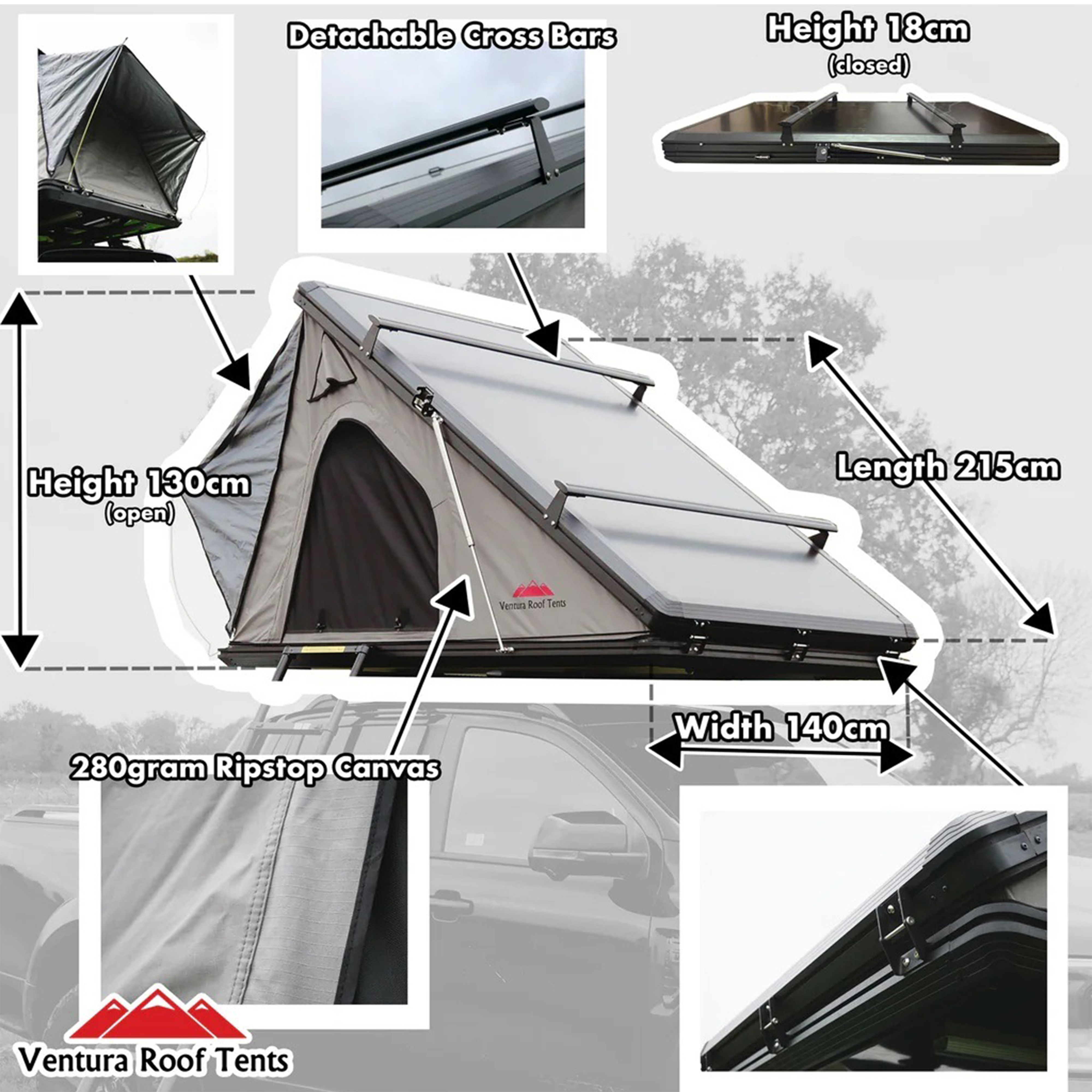 Ventura Aluminium Clamshell Roof Top Tent