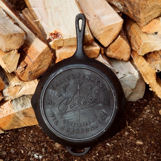 Poler Cast Iron Skillet Heavy Duty Camping Frying Pan