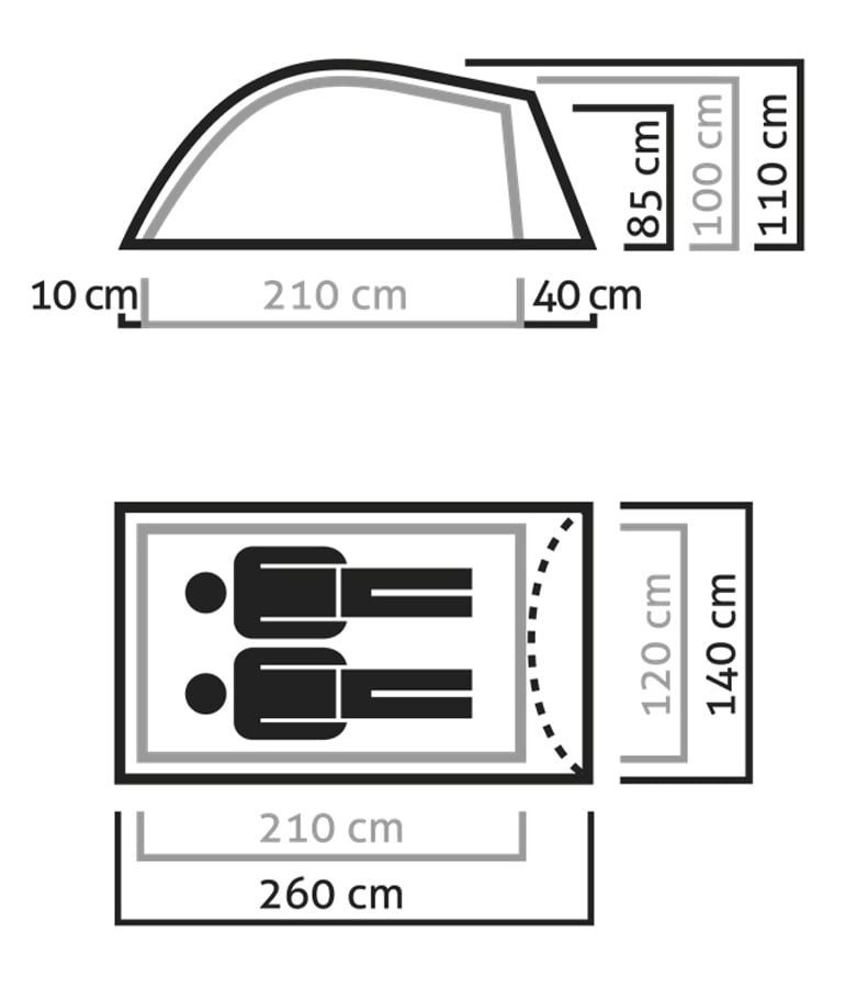 Salewa Litetrek Pro 2 Lightweight Hiking Tent + Footprint