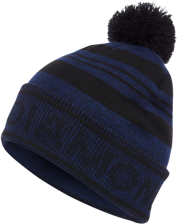 Black Diamond Pom Beanie Cuffed Bobble Hat