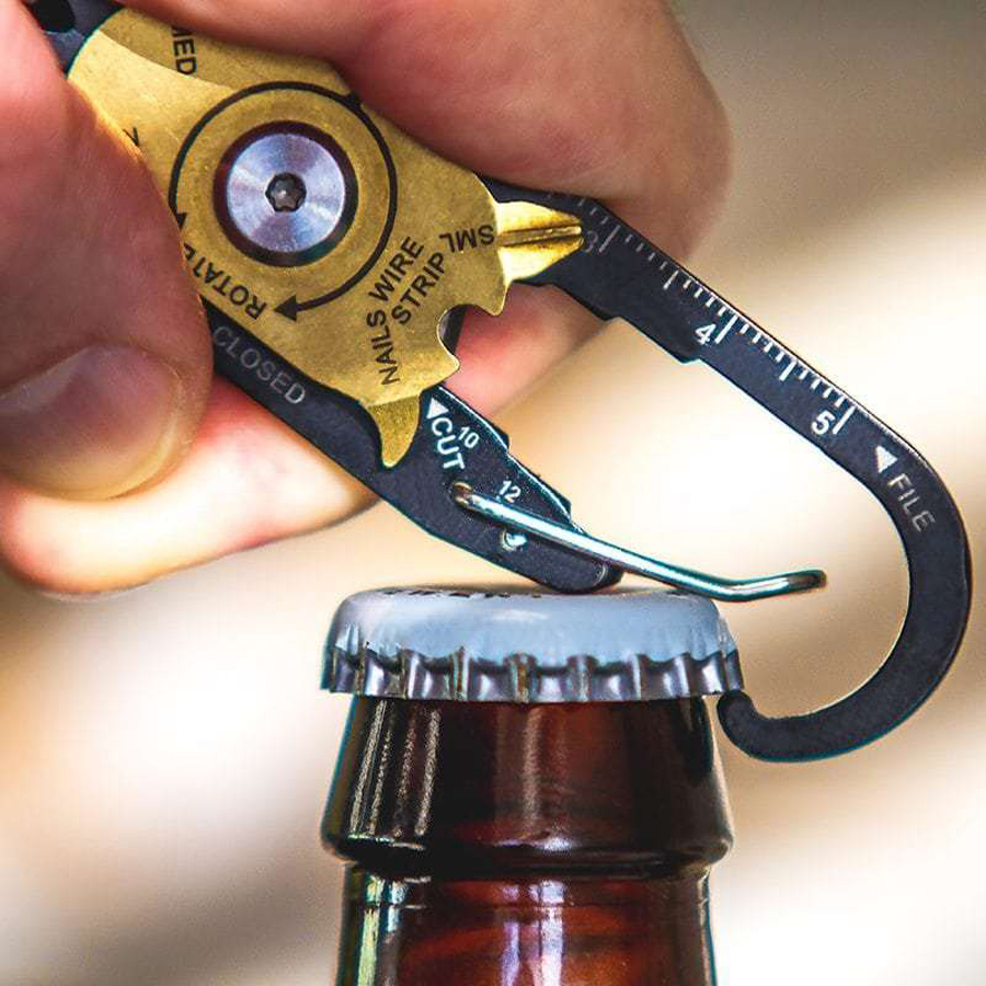 True Utility Fixr Carabiner Multi-Tool Pocket Keychain Tool + Pouch