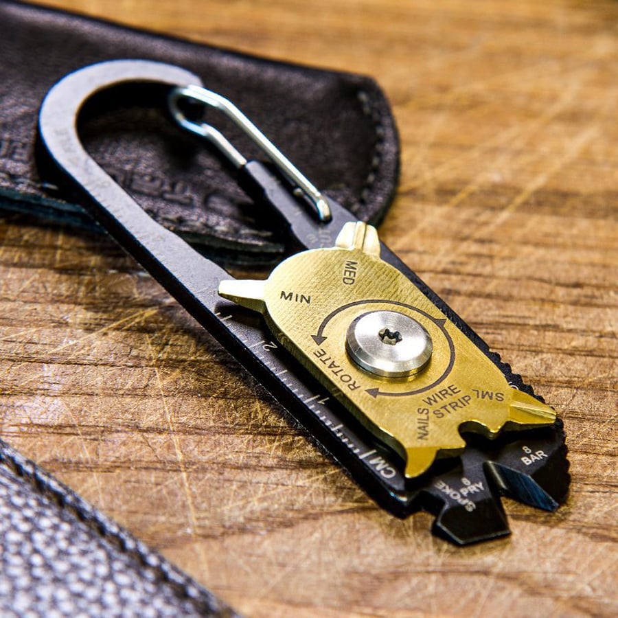 True Utility Fixr Carabiner Multi-Tool Pocket Keychain Tool + Pouch