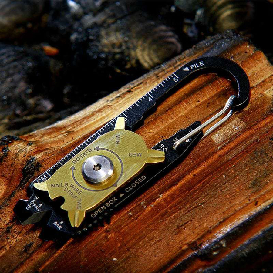 True Utility Fixr Carabiner Multi-Tool Pocket Keychain Tool + Pouch