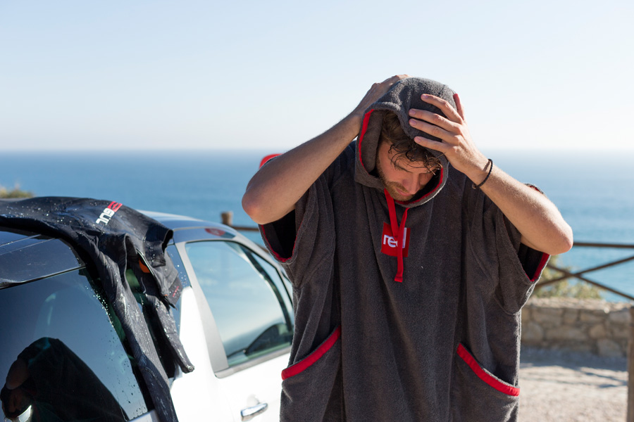 Red Luxury Towelling Change Robe Dressing Dry Towel