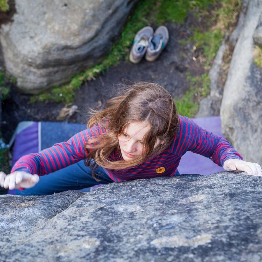 Moon Striped Bamboo Women's Long Sleeve Climbing Tee