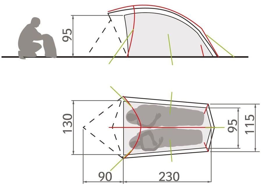 Vaude Taurus 2P + Footprint Lightweight Hiking Tent