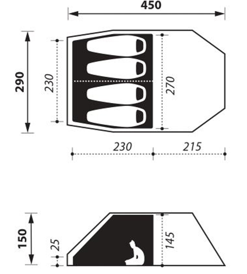 NOMAD Tellem 4 LW Lightweight Camping Tent
