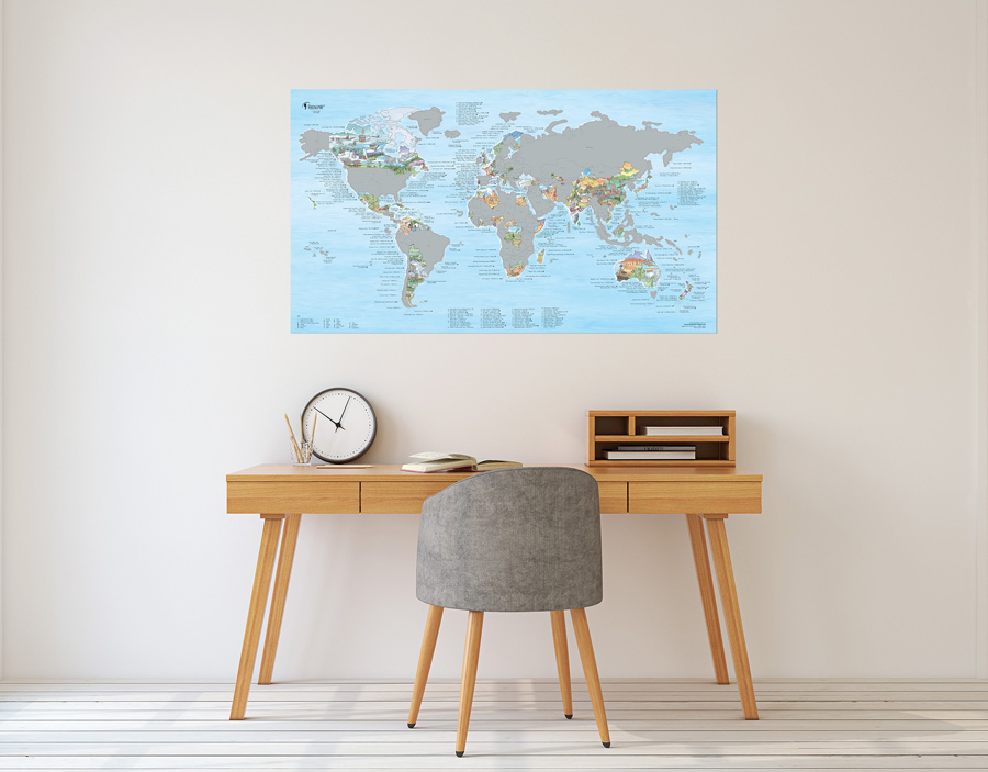 Awesome Maps Hiking Map Scratch Edition World Wall Map