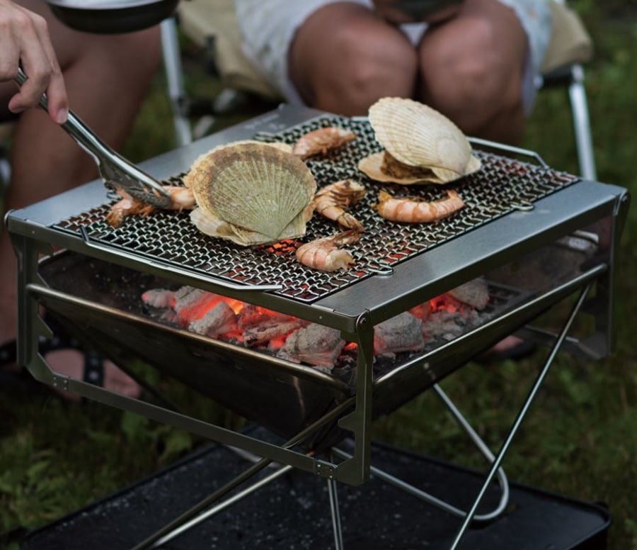 Snow Peak Pack & Carry Fireplace Grill Bridge Camping Grill