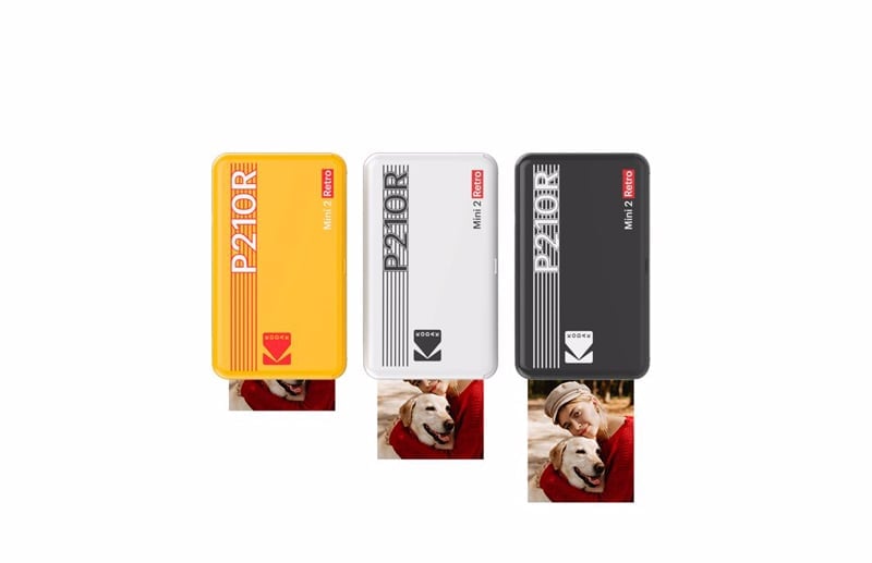 Kodak - Mini 2 Retro 2-in-1 Photo Printer Yellow + 60 Sheets Bundle