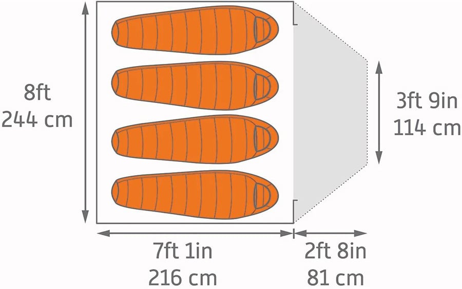 Kelty Outback 4 Car Camping Tent + Footprint