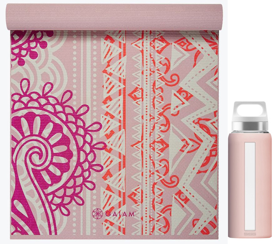 Absolute Gaiam & Sigg Yoga Mat & Water Bottle Package